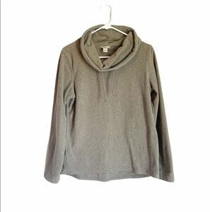 Bass Fleece Big Cowl Neck Grey Sweater M